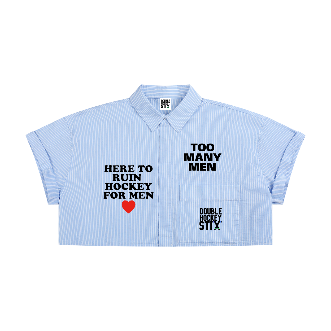 TALK SHIT BOXY CROPPED BUTTON UP