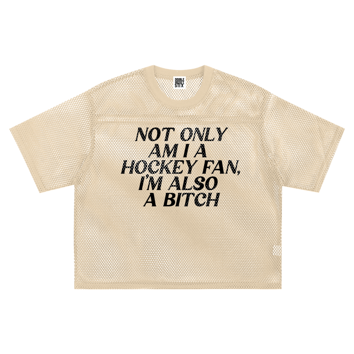 BITCH SEE THRU BOXY NET TEE