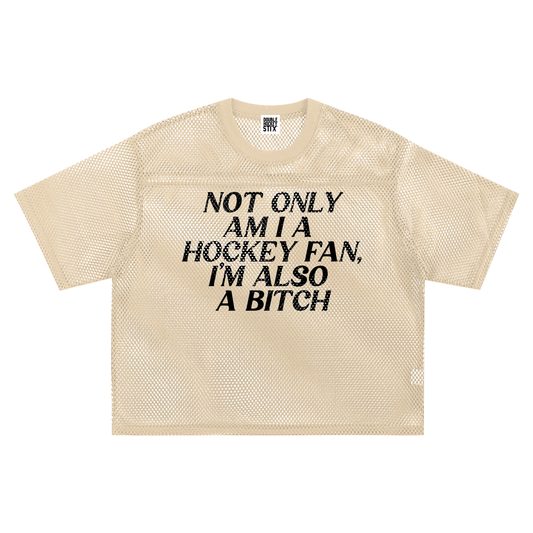 BITCH SEE THRU BOXY NET TEE