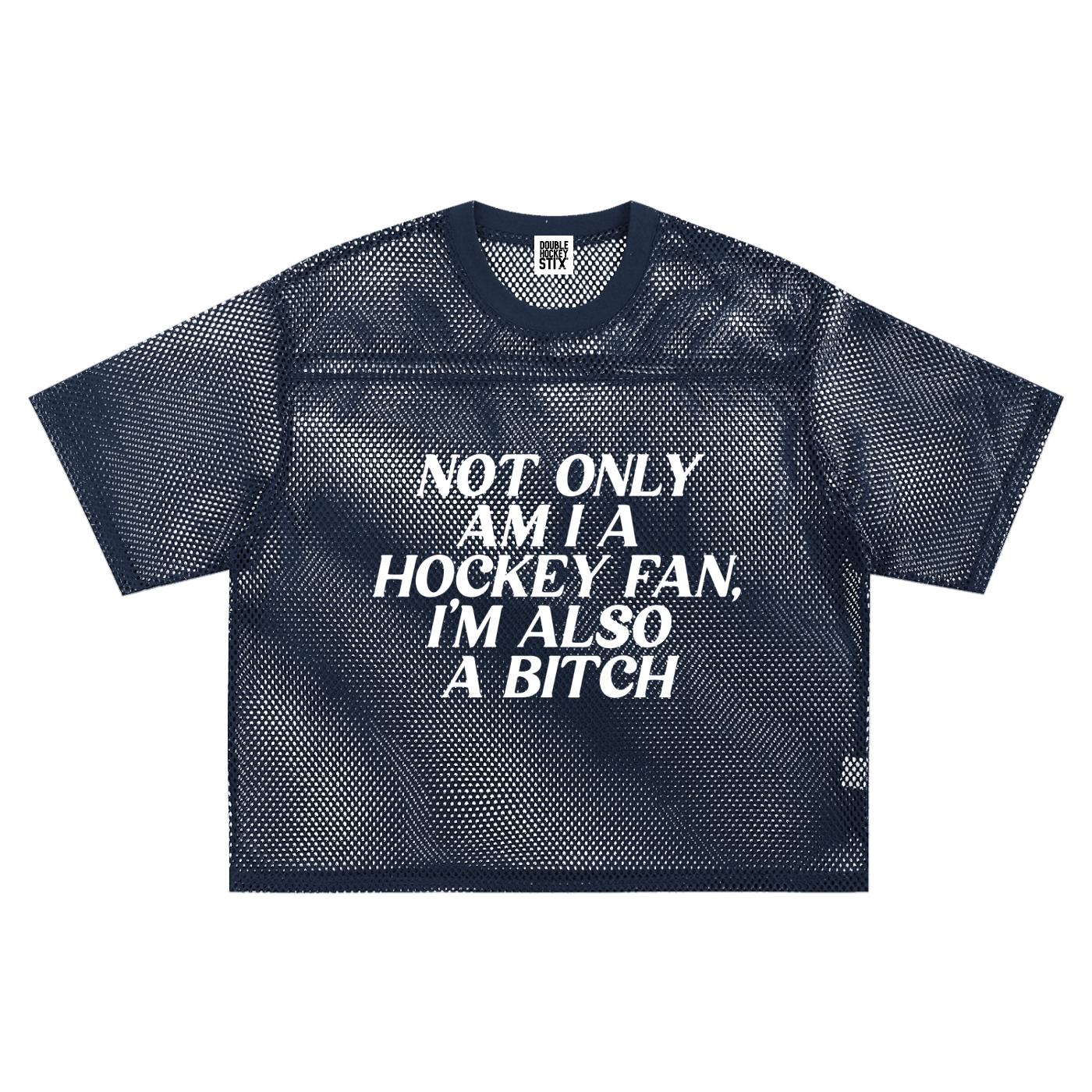BITCH SEE THRU BOXY NET TEE