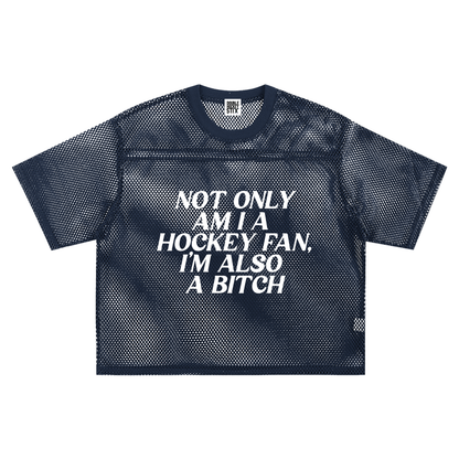 BITCH SEE THRU BOXY NET TEE