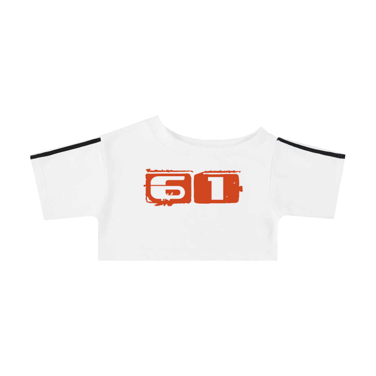 90S RACER JERSEY NUMBER OFF THE SHOULDER CROP