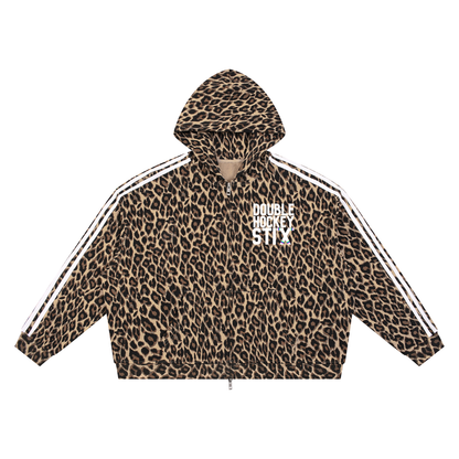 HOCKEY THIGHS LEOPARD FULL ZIP HOODIE