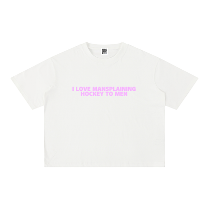I LOVE MANSPLAINING PREMIUM MINERAL WASH BOXY CROP