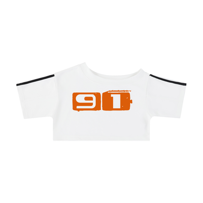 90S RACER JERSEY NUMBER OFF THE SHOULDER CROP