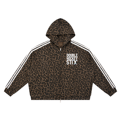 HOCKEY THIGHS LEOPARD FULL ZIP HOODIE