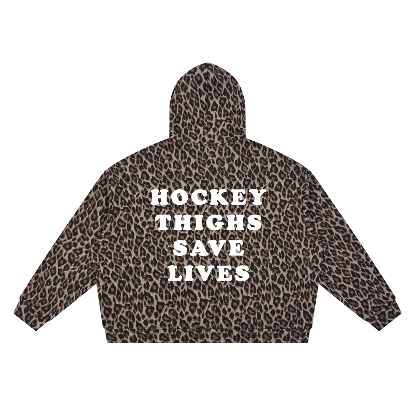 HOCKEY THIGHS LEOPARD FULL ZIP HOODIE