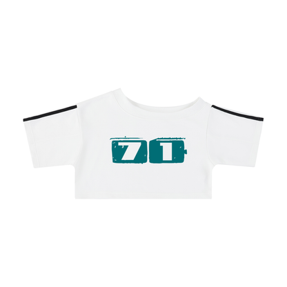 90S RACER JERSEY NUMBER OFF THE SHOULDER CROP