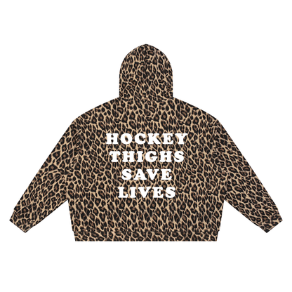 HOCKEY THIGHS LEOPARD FULL ZIP HOODIE