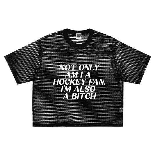 BITCH SEE THRU BOXY NET TEE