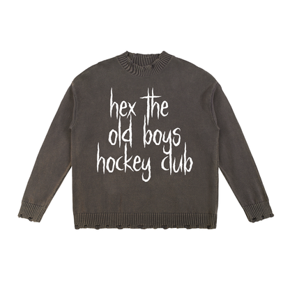 HEX VINTAGE WASHED FRAYED PREMIUM SWEATER