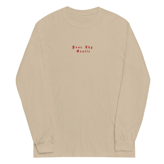 LOVE THY GOALIE EMBROIDERED LONG SLEEVE