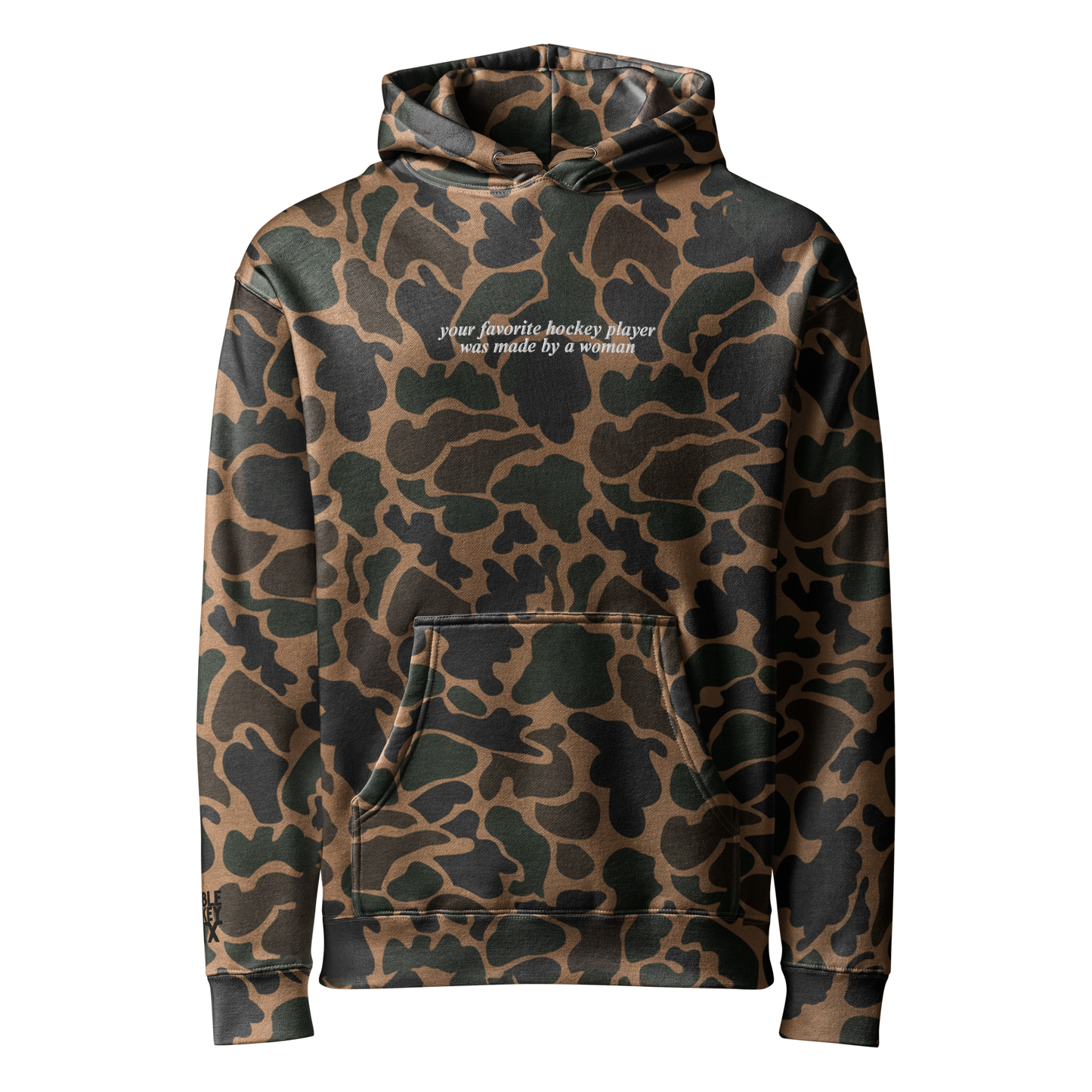 MADE BY A WOMAN PREMIUM EMBROIDERED HOODIE